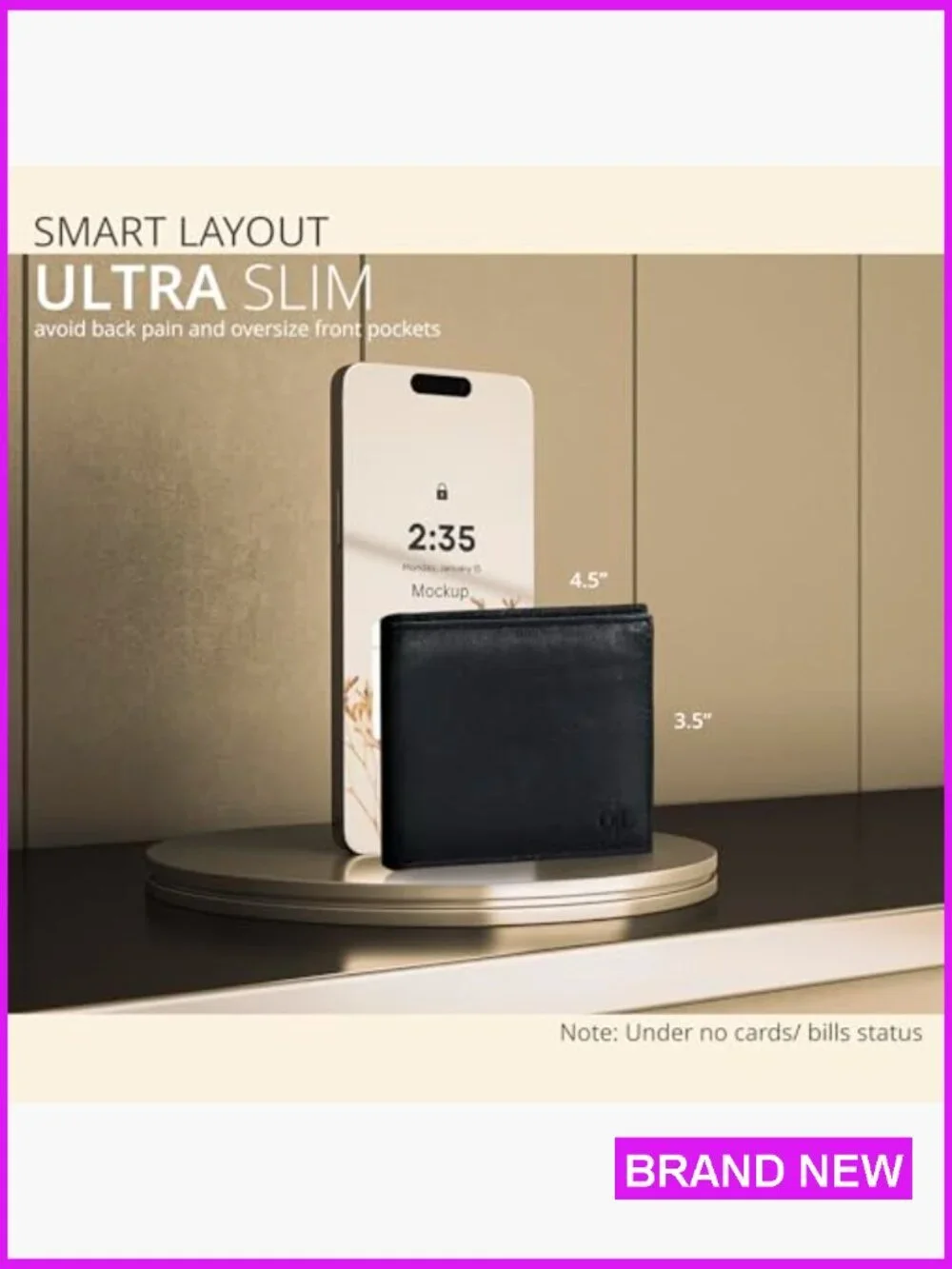 Slim Leather RFID Bifold Wallet Minimalist Front Pocket Classic Design